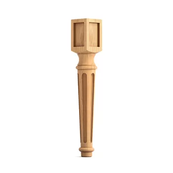 Tapered table legs fluted with carved squares (1 PC)
